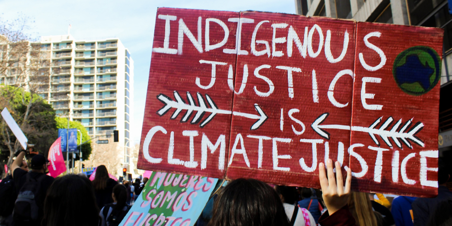 Indigenous protest sign