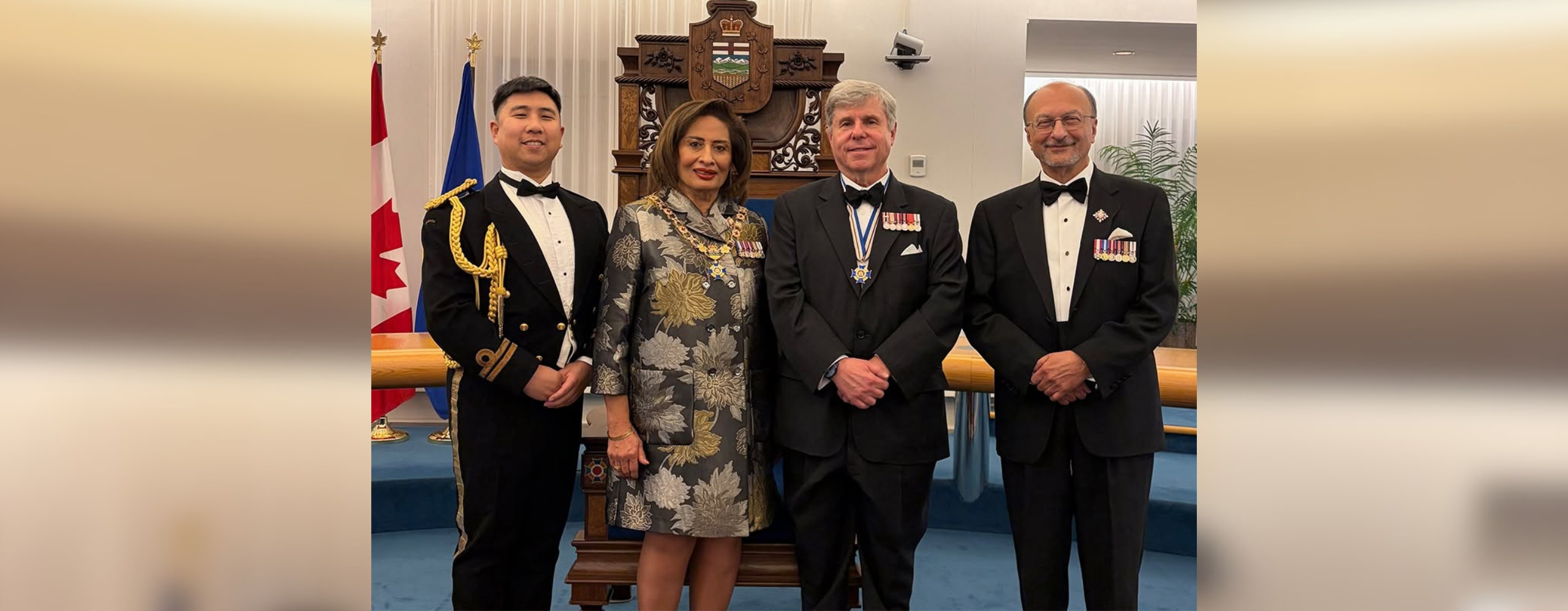 Professor Ian Holloway being inducted into the Alberta Order of Excellence