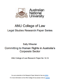 Committing to human rights in Australia’s corporate sector | ANU ...