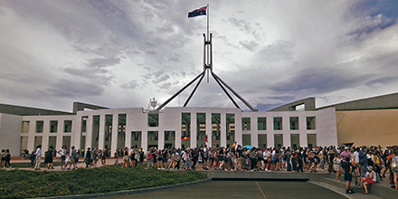 Australia Day protests at Parliament House