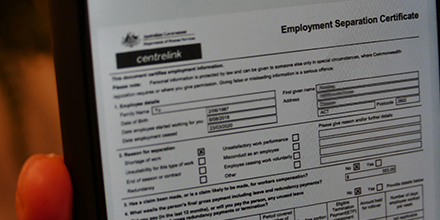 Employment separation certificate