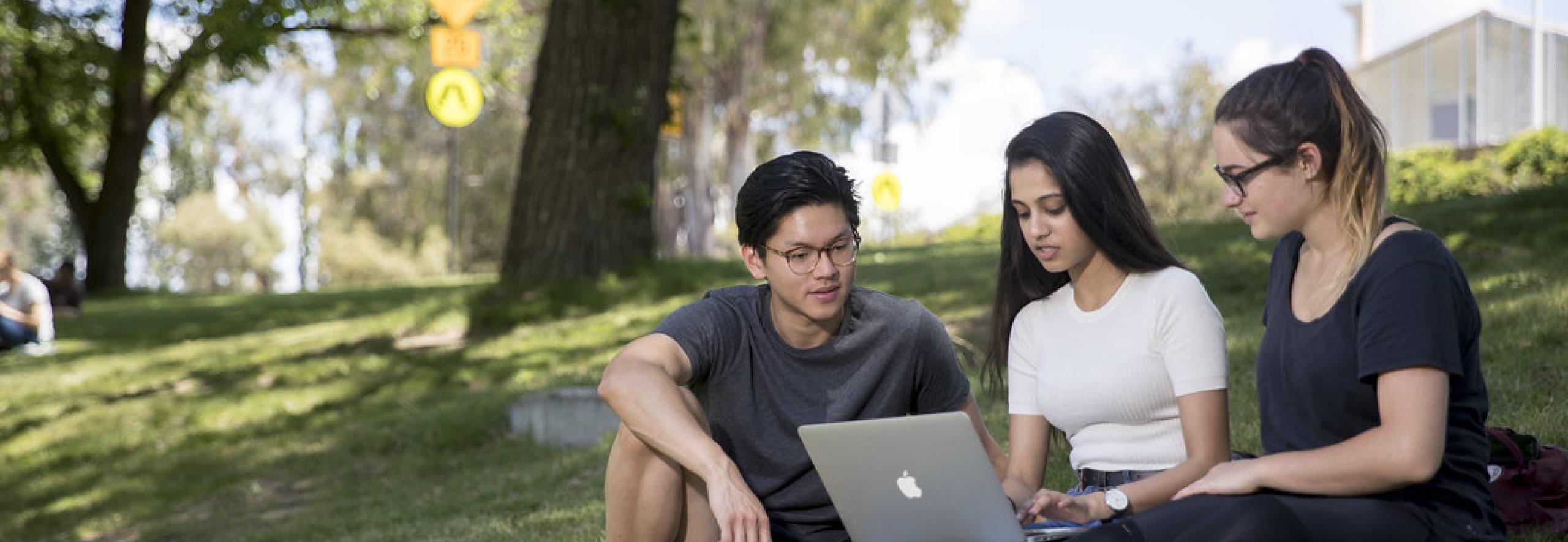 students outside
