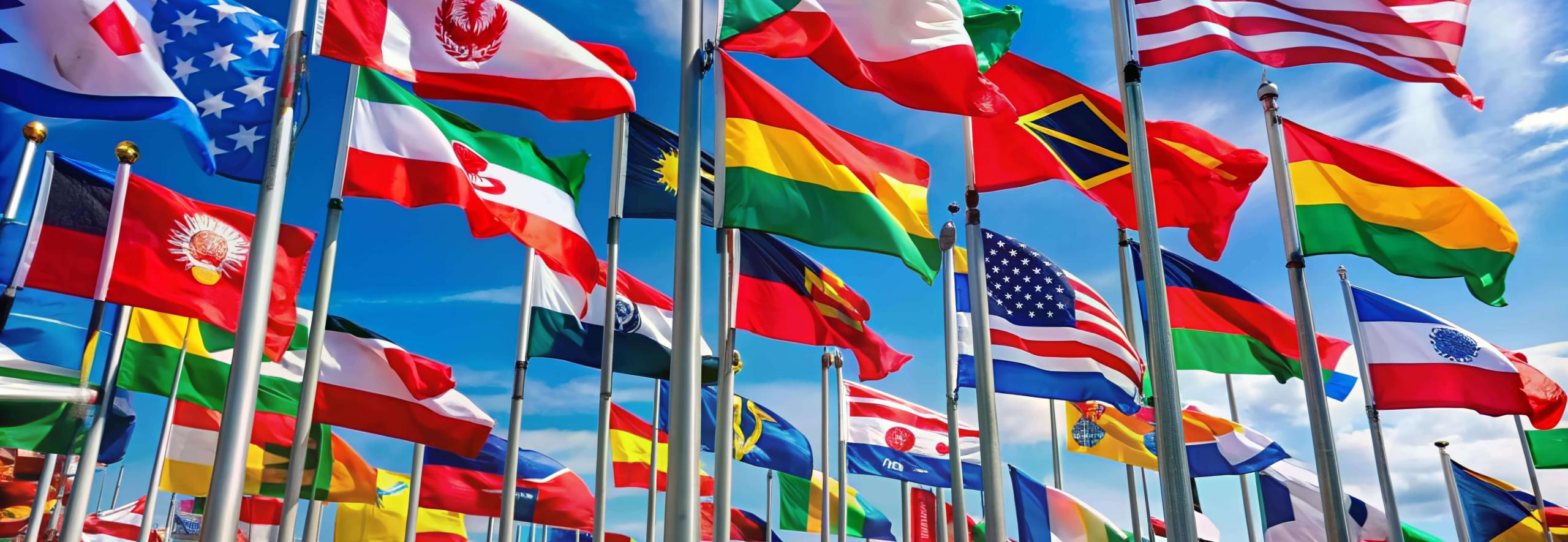 Rows of country flags