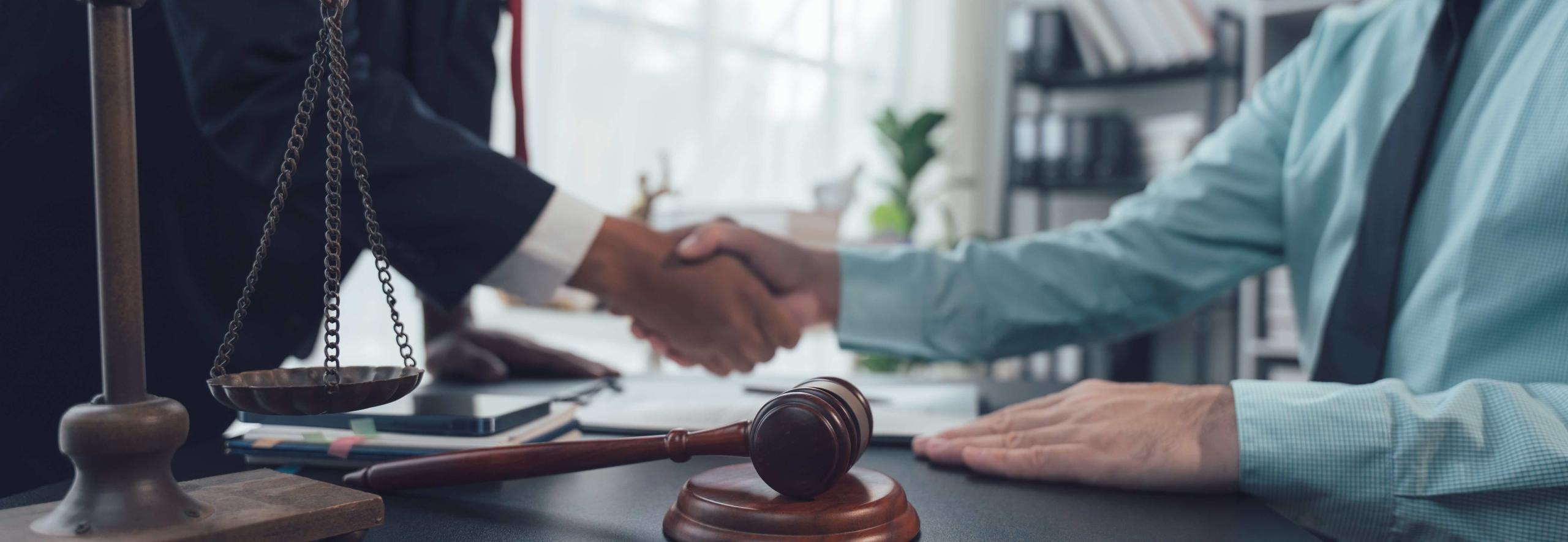 Two people shaking hands in agreement