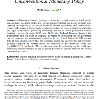 The Law of Monetary Finance under Unconventional Monetary Policy cover