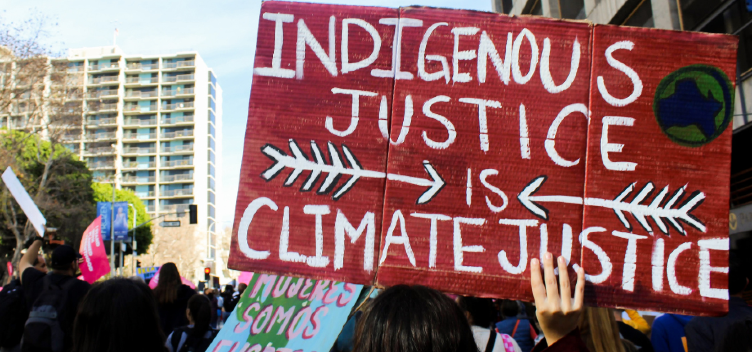 Indigenous protest sign