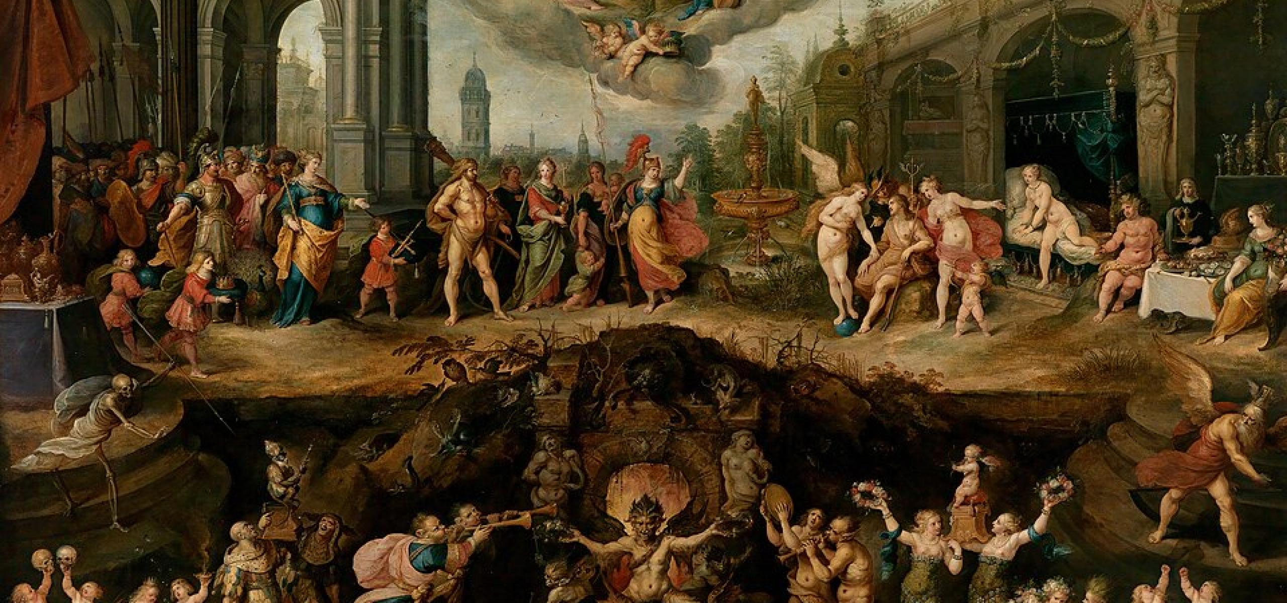 Frans Francken (II) - Mankind's Eternal Dilemma – The Choice Between Virtue and Vice