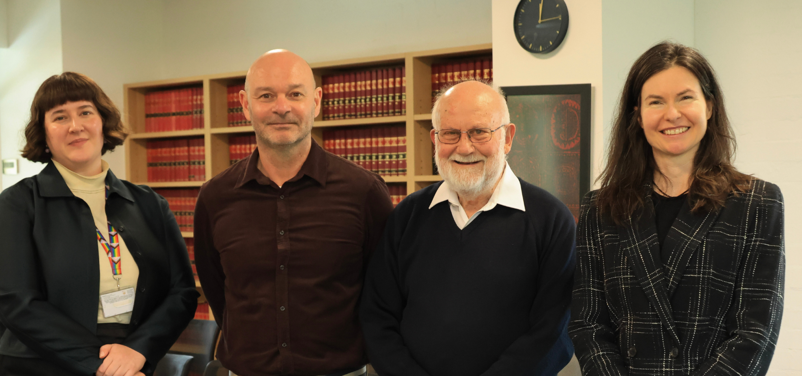 Photo of Dennis Pearce with recipients of the 2025 Dennis Pearce Travel Grants