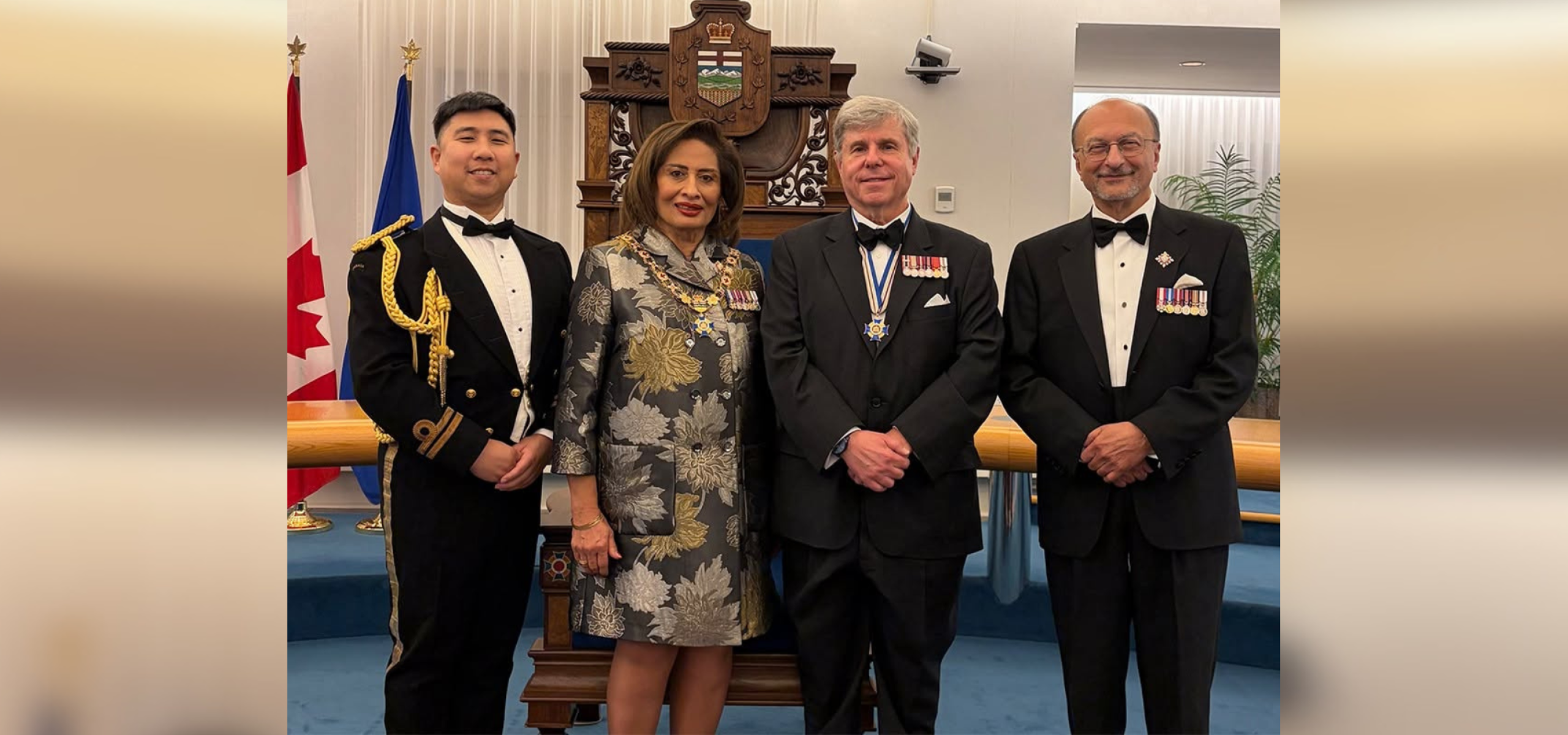 Professor Ian Holloway being inducted into the Alberta Order of Excellence
