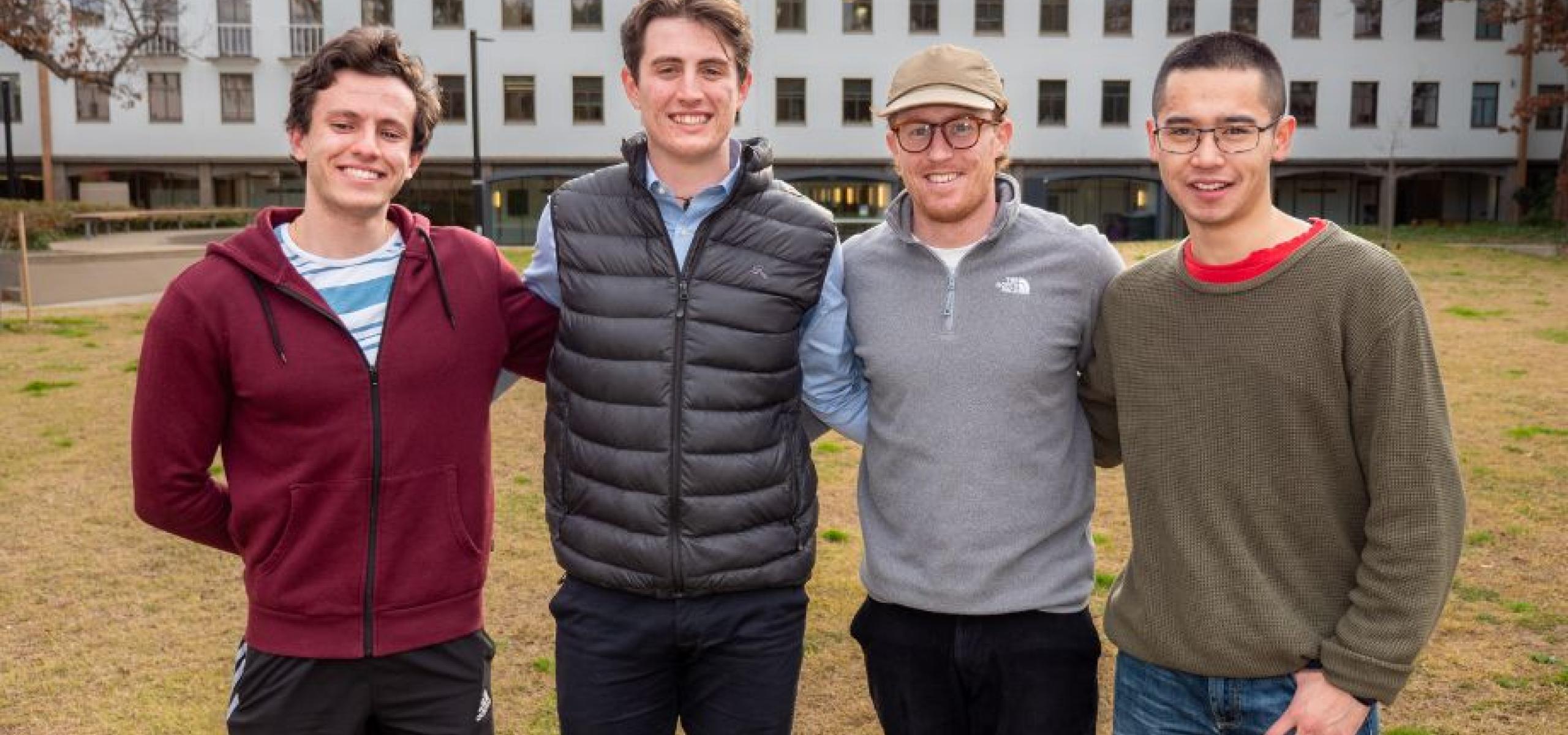 ANU College of Law students (l to r) Dimitrios Bezos, Raf Priest, Zachary Oakes and Charlie Yu.